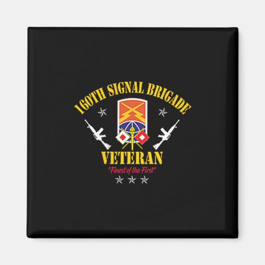 第160信号旅団退役軍人軍隊ヴィンテージヴェート マグネット (正面)