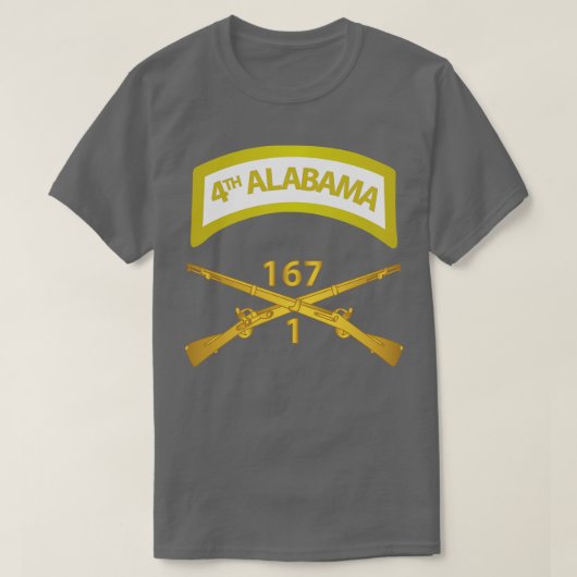 第167期歩兵隊INFブランチ（アラバマ語4タブ付） Tシャツ (デザイン正面)