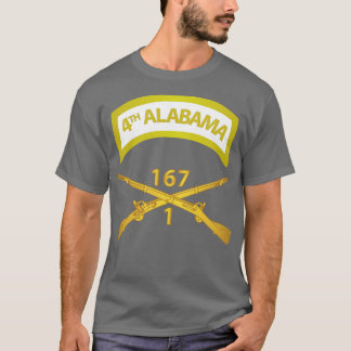 第167期歩兵隊INFブランチ(アラバマ語4タブ付) Tシャツ