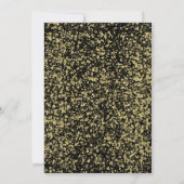 第16、誕生日第16のグリッターの金ゴールド、チケット、黒い金ゴールド 招待状 (裏面)