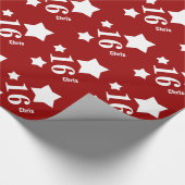 第16 10代のな誕生日か年のフェスティバルの星 ラッピングペーパー (角)