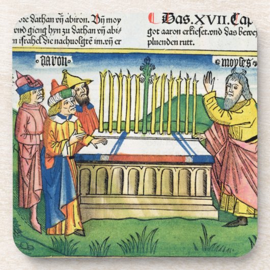 第17は祭壇でアーロンの1-11年のスタッフ咲きます、 コースター (正面)