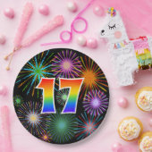 第17イベント-おもしろい,カラフルレはっきりしたインボー17 ペーパープレート (パーティー)