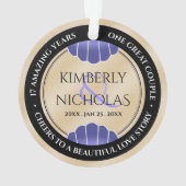 第17エレガント弾ビーチ·サ結婚ンド記念日 オーナメント (裏面)