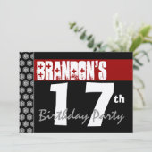 第17モダン誕生日W671赤白 招待状 (スタンド正面)