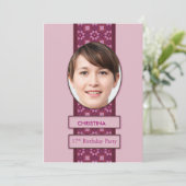 第17回バースデーパーティーへの招待写真と名前 招待状 (スタンド正面)