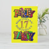 第17回誕生日パーティーの招待状 招待状 (スタンド正面)