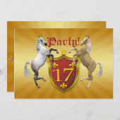 第17回誕生日パーティーへの招待（紋章つき） 招待状 (正面/裏面)