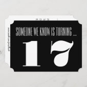 第17白黒誕生会の招待。 招待状 (正面/裏面)