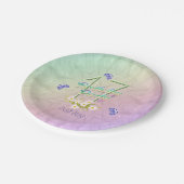 第17誕生会の蝶および野生の花 ペーパープレート (アングル)