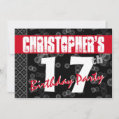 第17誕生日グランジ文字A08 招待状 (正面)