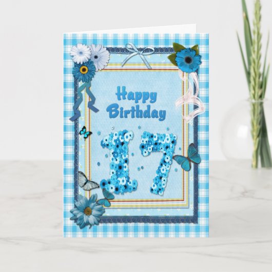 第17誕生日スクラップブック効果 カード (正面)