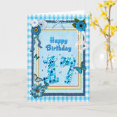 第17誕生日スクラップブック効果 カード (黄色い花)