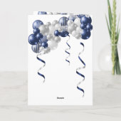 第17誕生日ネイビーブルーバルーン カード (裏面)