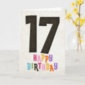 第17誕生日ハッピーバースデーカードデザイン2 カード (黄色い花)