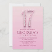 第17誕生日ピンクダイヤモンド 招待状 (正面)