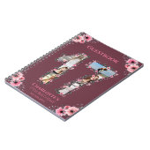 第17誕生日フォトコラージピンクフラワーゲストブック ノートブック (左側)