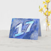 第17誕生日花火付き花火付きカード カード (黄色い花)