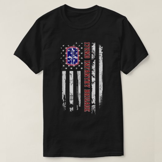 第172歩兵旅団退役軍人USA国旗の退役軍人D Tシャツ (デザイン正面)
