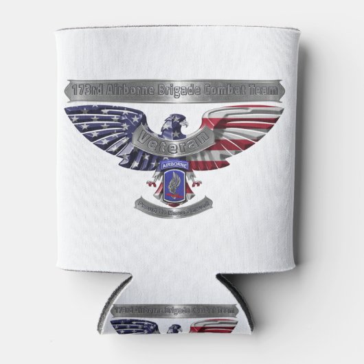 第173空挺師団誇りを持った「任務を果たすべき」 缶クーラー (正面)