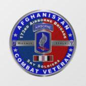 第173空挺旅団アフガニスタン退役軍人 ウィンドウサイン (シート)