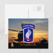 第173空軍兵士lrrp vetsパッチ ポストカード (正面/裏面)