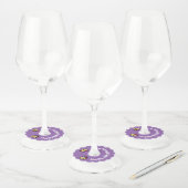 第18お誕生日ケーキとキャンドルチョコレートアイシング ワイングラスタグ (セット)