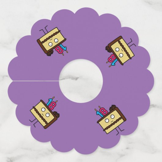 第18お誕生日ケーキとキャンドルチョコレートアイシング ワイングラスタグ (裏面)