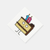 第18お誕生日ケーキ(ろうそく) スタンダードカクテルナプキン (角)