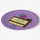 第18お誕生日ケーキ(ろうそく) ペーパープレート (アングル)