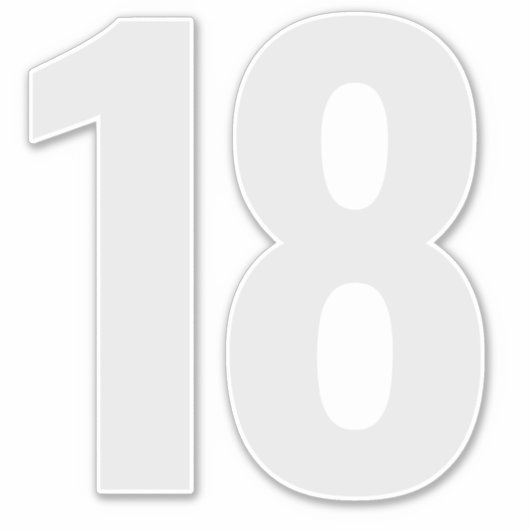 第18シルバー・グレーとホワイト・ステッカー シール (正面)