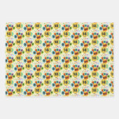 第18ハッピーバースデータイポグラフィバルーン ラッピングペーパーシート (正面3)