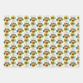 第18ハッピーバースデータイポグラフィバルーン ラッピングペーパーシート (正面)