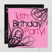 第18バースデーパーティ招待状 招待状 (正面/裏面)
