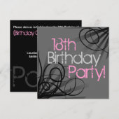 第18バースデーパーティ招待状 招待状 (正面/裏面)