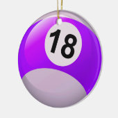 第18ビリヤードボール セラミックオーナメント (左)