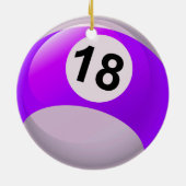 第18ビリヤードボール セラミックオーナメント (裏面)