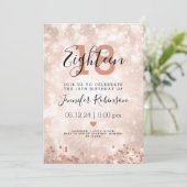 第18モダン回誕生日パーティーバラ金ゴールド 招待状 (スタンド正面)