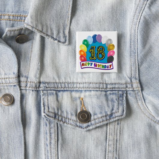 第18分類された気球のデザインの誕生日プレゼント 缶バッジ (インサイチュ)