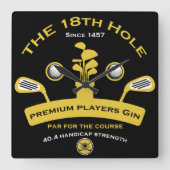 第18回ゴルフホールゴルフおもしろいギフト スクエア壁時計 (正面)