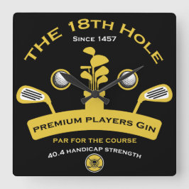 第18回ゴルフホールゴルフおもしろいギフト スクエア壁時計