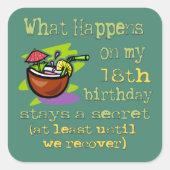 第18回バースデーパーティーのプレゼント スクエアシール (正面)