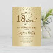 第18回バースデーパーティーへの招待 – 金ゴールド 招待状 (スタンド正面)