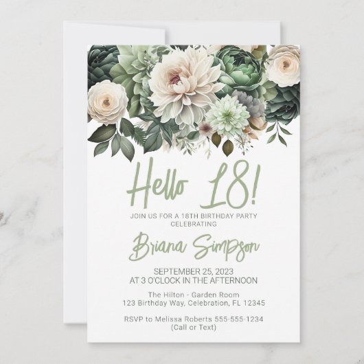 第18回バースデーパーティースージングリーンフローラ 招待状 (正面)