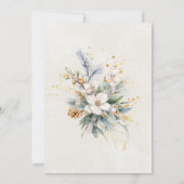 第18回バースデーパーティー冬の白いフローラ緑 招待状 (裏面)