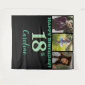 第18回バースデーパーティー、グリーングリッター&3枚 タペストリー (正面(横))