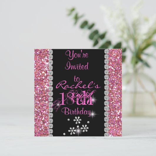 第18回ピンクシック誕生日パーティーの招待 招待状 (スタンド正面)