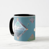 第18回磁器猫の目アクアマリン記念日 マグカップ (正面左)