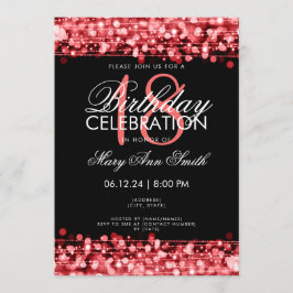 第18回誕生日パーティーが赤く輝く 招待状