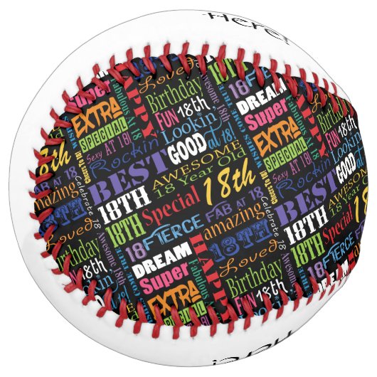 第18回誕生日パーティーの特別モノパーソナライズされたグラム ソフトボール (正面左)